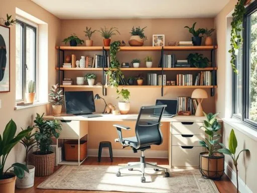 How do you maximize space in a small home office