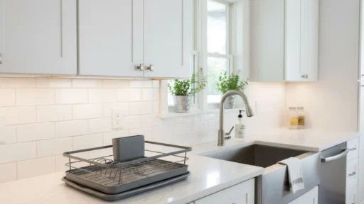 compact stainless steel dish rack for small kitchen counter