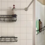 Veken Shower Caddy 6 Pack adhesive bathroom organizer set with stainless steel shelves