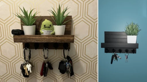 Lwenki Wall Key Holder with Shelf