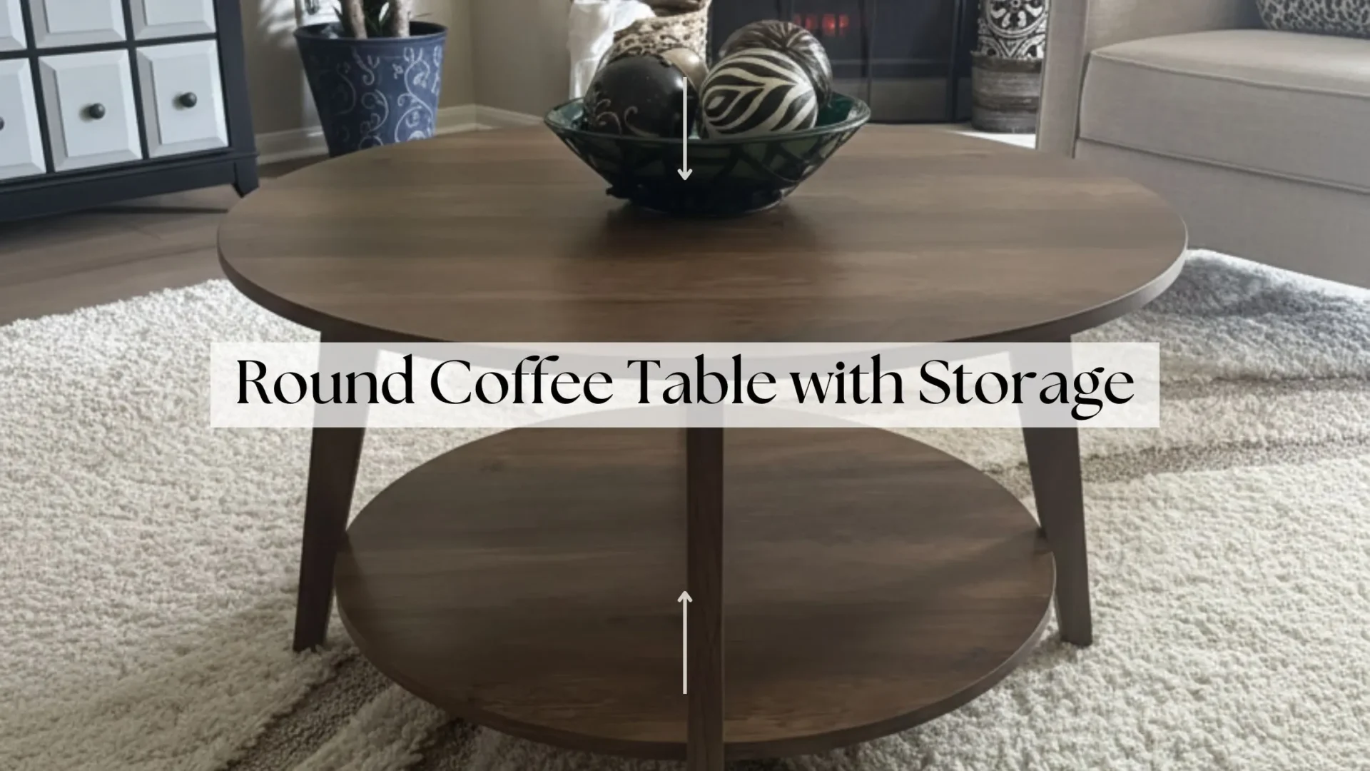 VASAGLE MAEZO Collection – Round Coffee Table with Storage