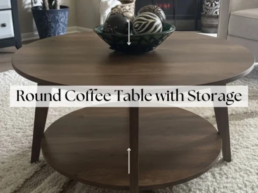 VASAGLE MAEZO Collection – Round Coffee Table with Storage